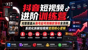 抖音短视频进阶训练营,完整覆盖从账号起号到爆款落地全流程,系统化拆解短视频变现核心逻辑-21资源库