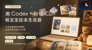 AI应用实战案例,用Codex+秒悟CLl做宝宝绘本生成器,小白也能把生活想法变成可访问的AI应用-21资源库