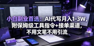 小白副业首选：AI代写月入1-3W，附保姆级工具指令+接单渠道，不用文笔不用引流【揭秘】-21资源库