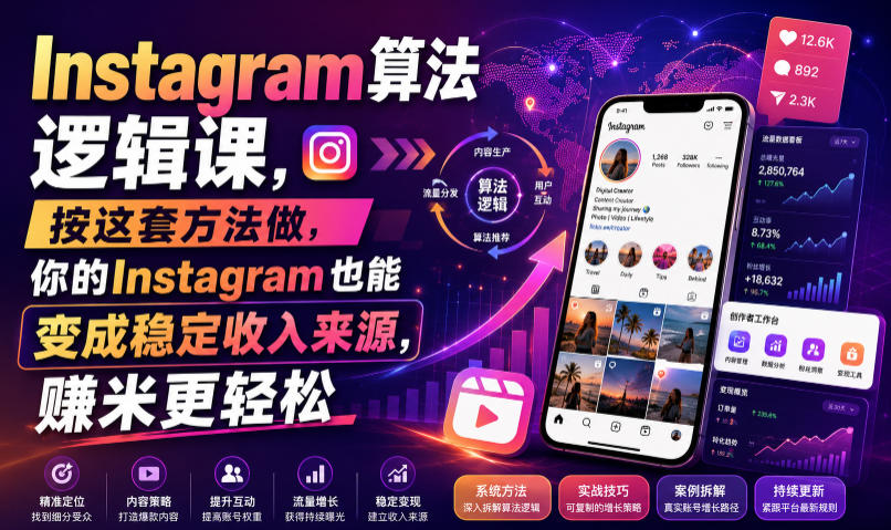 Instagram算法逻辑课，按这套方法做，你的Instagram也能变成稳定收入来源，賺米更轻松【原创双语字幕】-21资源库