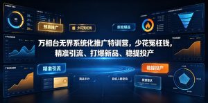 万相台无界系统化推广特训营VI0.0，少花冤枉钱，精准引流、打爆新品、稳提投产（全程录音+字幕）-21资源库