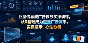 巨量信息流广告投放实操训练，从0基础成为巨量广告高手，实操演示+心法分析-21资源库