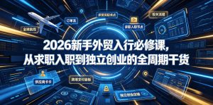 2026新手外贸入行必修课，从求职入职到独立创业的全周期干货-21资源库