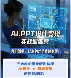 AI+PPT设计变现实战训练营，我们派单，让你的才华直接变现，三大核心模块带你构建Al设计x派单变现的完整闭环-21资源库