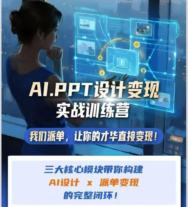 AI+PPT设计变现实战训练营，我们派单，让你的才华直接变现，三大核心模块带你构建Al设计x派单变现的完整闭环-21资源库