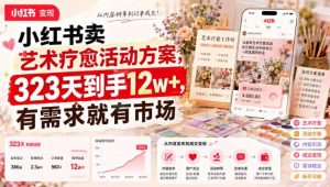 小红书卖艺术疗愈活动方案,323天到手12w+,有需求就有市场-21资源库