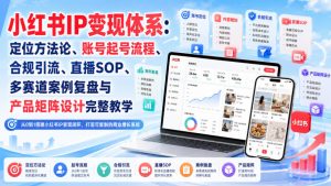 小红书IP变现体系：定位方法论、账号起号流程、合规引流、直播SOP、多赛道案例复盘与产品矩阵设计完整教学-21资源库