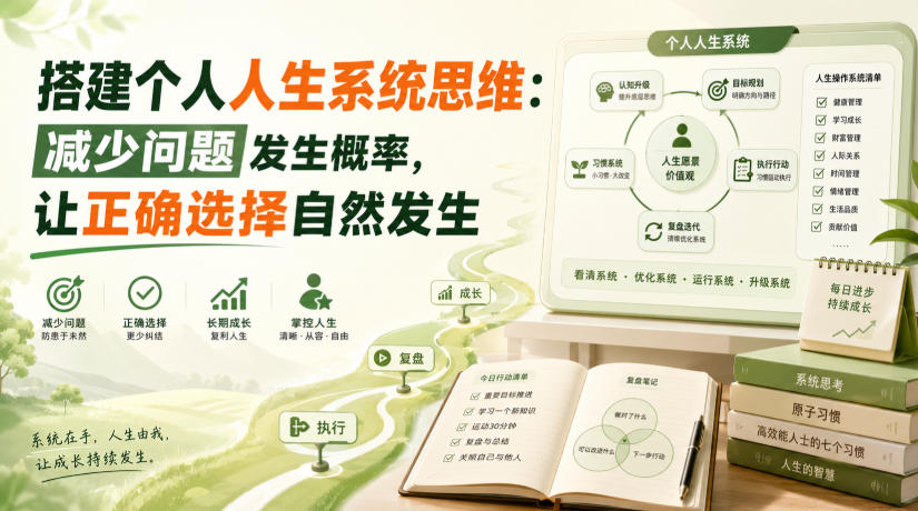 付费文章：搭建个人人生系统思维：减少问题发生概率，让正确选择自然发生-21资源库