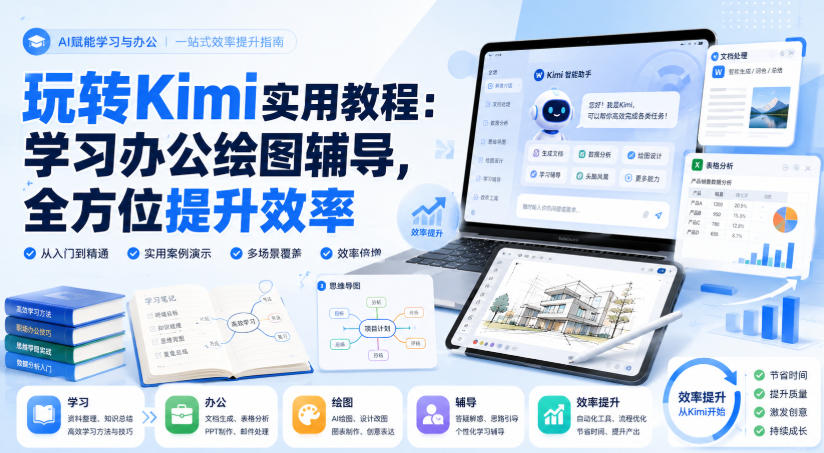 玩转Kimi实用教程：学习办公绘图辅导，全方位提升效率-21资源库