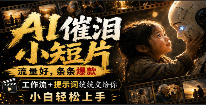 AI催泪小短片，流量好，条条爆款，工作流+提示词统统交给你，小白轻松上手-21资源库