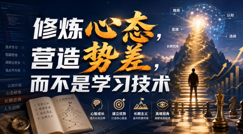 付费文章：修炼心态，营造势差，而不是学习技术-21资源库