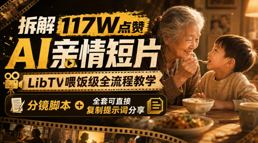 拆解117W点赞AI亲情短片，LibTV喂饭级全流程教学，分镜脚本+全套可直接复制提示词分享-21资源库