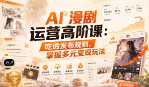 AI漫剧运营高阶课：吃透发布规则，掌握多元变现玩法-21资源库