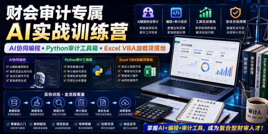 财会审计专属AI实战训练营｜AI协同编程+Python审计工具箱+Excel VBA加载项落地（更新0816）-21资源库