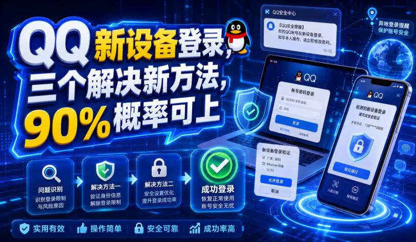 QQ新设备登录，三个解决新方法，90%概率可上-21资源库