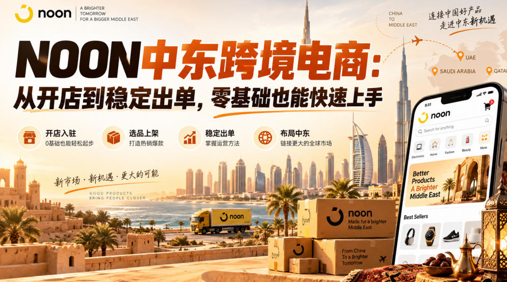NOON中东跨境电商：从开店到稳定出单，零基础也能快速上手（更新2026）-21资源库