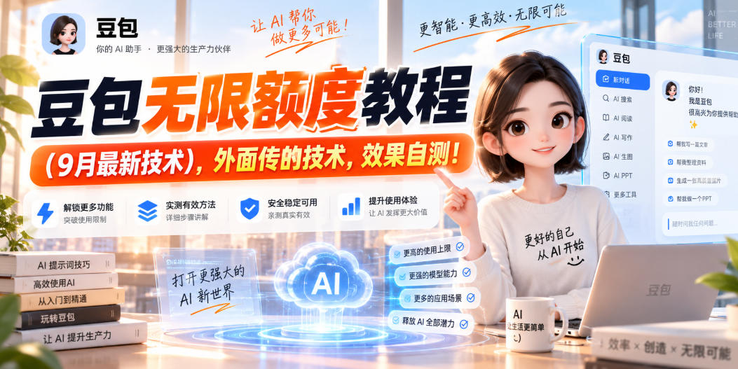 豆包无限额度教程（9月最新技术），外面传的技术，效果自测！-21资源库