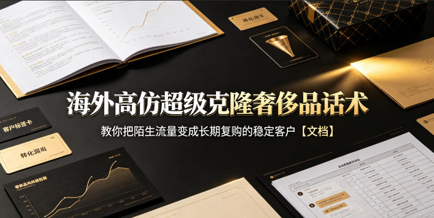 海外高仿超级克隆奢侈品话术，教你把陌生流量变成长期复购的稳定客户【文档】-21资源库