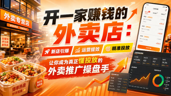 开一家賺钱的外卖店：新店引爆·运营提效·精准投放，让你成为真正懂投放的外卖推广操盘手-21资源库