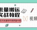 视频号批量搬运实战操作运营赚钱教程，傻瓜式批量制作高质量内容【附视频教程+PPT】-21资源库