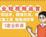 5套·美业短视频运营课从场景到话术·精准引流·吸金文案工具·销售闭环等-21资源库