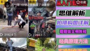 东方糖糖妹抖音短视频全套实战课思维+拍摄+剪辑+运营，从入门到精通-21资源库