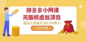 黄岛主·拼多多小网课无版权虚拟项目分享课：起店之后每天100-200收入-21资源库