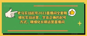 老马实战起号2023直播间全套精细化实战运营,学会正确的起号方式,精细化长期运营直播间-21资源库