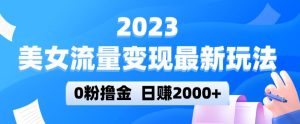 2023美女流量变现最新玩法,0粉撸金,日赚2000+,实测日引流300+-21资源库