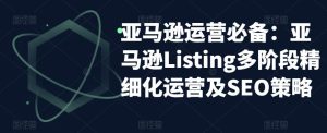 亚马逊运营必备:亚马逊Listing多阶段精细化运营及SEO策略-21资源库