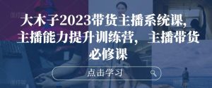 大木子2023带货主播系统课,主播能力提升训练营,主播带货必修课-21资源库
