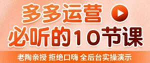 老陶电商·拼多多运营必听10节课，拒绝口嗨，全后台实操演示，花的少，赚得多，爆款更简单-21资源库