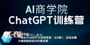 AI商学院·ChatGPT训练营,从0-1从小白到专家,边玩边赚,保姆级课程(视频+文档)-21资源库