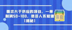 需求大于供应的项目，一单利润50-100，很多人不知道【揭秘】-21资源库