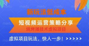 低成本烧烤摊技术虚拟项目新玩法,短视频运营策略分享,快人一步【揭秘】-21资源库