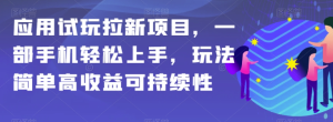 应用试玩拉新项目,一部手机轻松上手,玩法简单高收益可持续性【揭秘】-21资源库