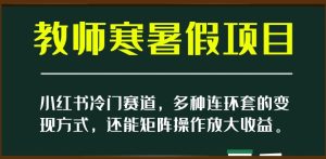 小红书冷门赛道，教师寒暑假项目，多种连环套的变现方式，还能矩阵操作放大收益【揭秘】-21资源库