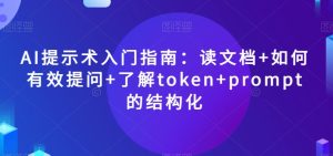AI提示术入门指南:读文档+如何有效提问+了解token+prompt的结构化【揭秘】-21资源库