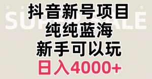 抖音蓝海赛道,必须是新账号,日入4000+【揭秘】-21资源库