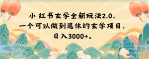 小红书玄学全新玩法2.0,一个可以做到退休的玄学项目,日入3000+【揭秘】-21资源库