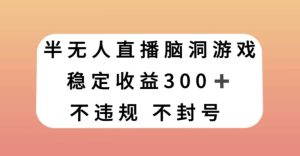 半无人直播脑洞小游戏,每天收入300+,保姆式教学小白轻松上手【揭秘】-21资源库