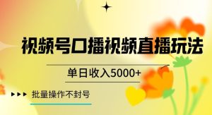 视频号囗播视频直播玩法,单日收入5000+,批量操作不封号【揭秘】-21资源库