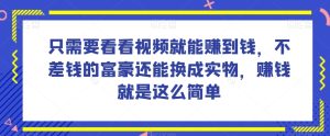 谁做过这么简单的项目？只需要看看视频就能赚到钱，不差钱的富豪还能换成实物，赚钱就是这么简单！【揭秘】-21资源库