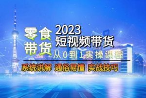 2023短视频带货-零食赛道,从0-1实操课程,系统讲解实战技巧-21资源库