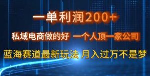 一单利润200私域电商做的好，一个人顶一家公司蓝海赛道最新玩法【揭秘】-21资源库