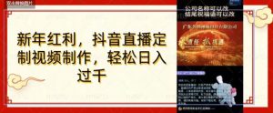年底风口项目,定制视频直播变现,日入1000加,会打字就行【揭秘】-21资源库