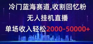 冷门蓝海赛道，收割回忆粉，无人挂机直播，单场收入轻松2000-5w+【揭秘】-21资源库