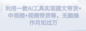 利用一款AI工具实现图文带货+中视频+视频带货等，无脑操作月如过万【揭秘】-21资源库