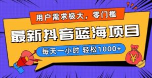 最新抖音带货蓝海项目,用户需求极大!每天一小时轻松1000+,零门槛零投入【揭秘】-21资源库