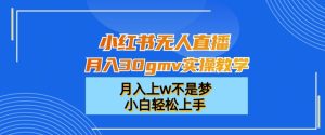 小红书无人直播月入30gmv实操教学,月入上w不是梦,小白轻松上手【揭秘】-21资源库